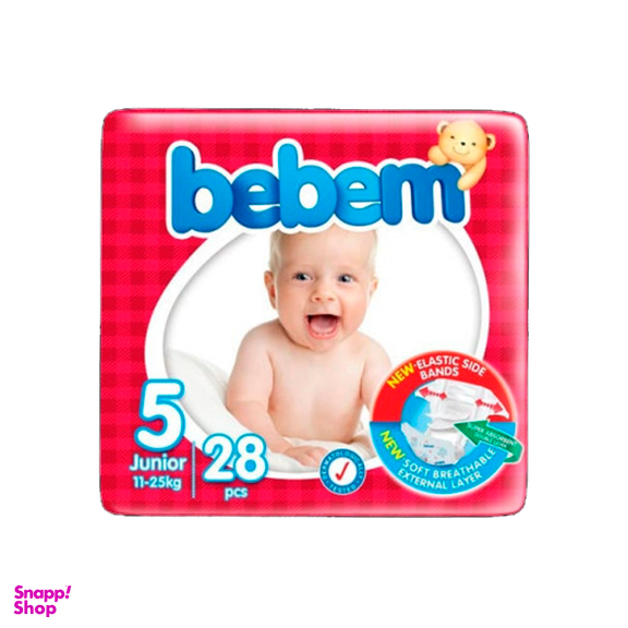 پوشک کودک ببم (Bebem) مدل New سایز 5 بسته 28 عددی