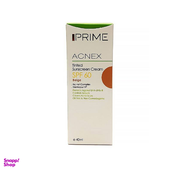 کرم ضد آفتاب رنگی پریم مدل Acnex SPF60 حجم 40 میلی لیتر رنگ بژ طبیعی