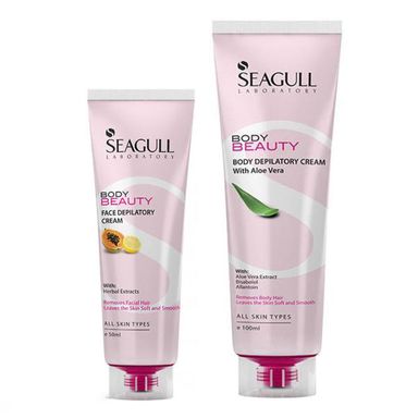 کرم موبر سی گل (Seagull) مدل Aloe Vera حجم 100 میلی لیتر به همراه کرم موبر صورت مدل Body Beauty حجم 50 میلی لیتر