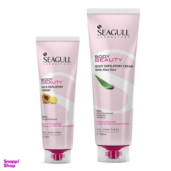 کرم موبر سی گل (Seagull) مدل Aloe Vera حجم 100 میلی لیتر به همراه کرم موبر صورت مدل Body Beauty حجم 50 میلی لیتر