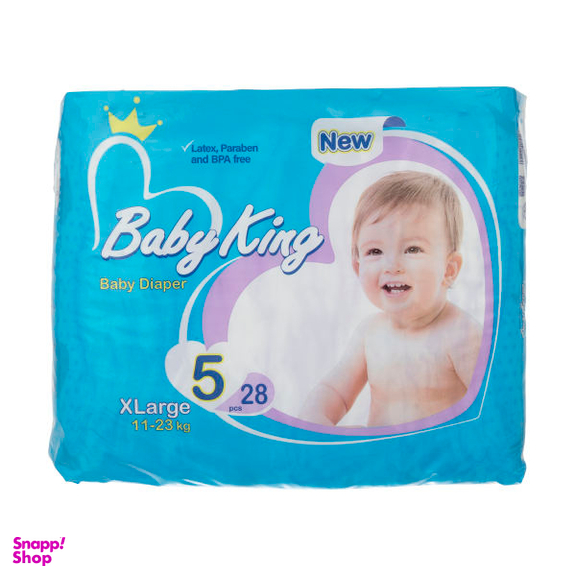 پوشک بی بی کینگ (Baby King) سایز 5 بسته 28 عددی