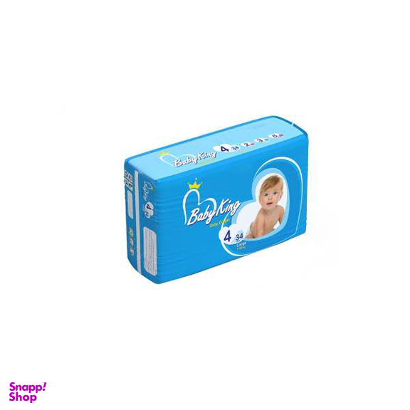پوشک بی بی کینگ (Baby King) سایز 4 بسته 34 عددی