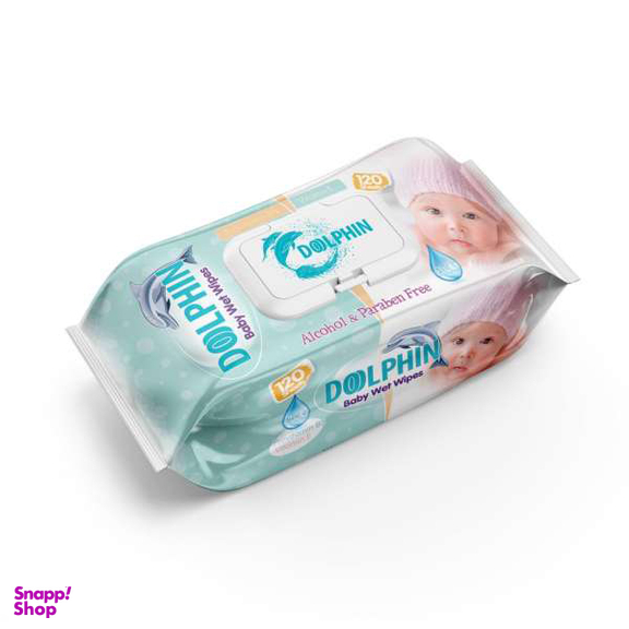 دستمال مرطوب کودک دلفین (Dolphin) کد A78 بسته 120 عددی