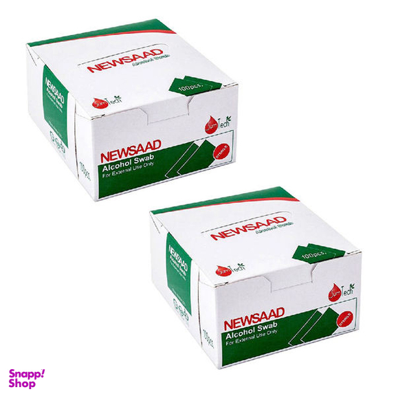 پنبه الکلی نیوساد (Newsaad) کد A100 بسته 100 عددی مجموعه 2 عددی