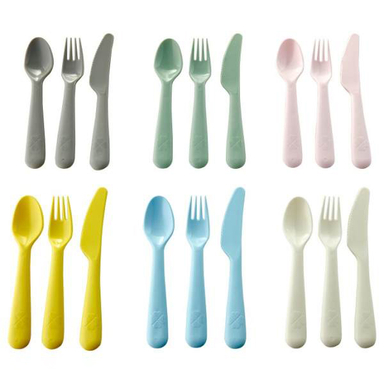 قاشق و چنگال کودک ایکیا (Ikea) مدل Kalas بسته 18 عددی