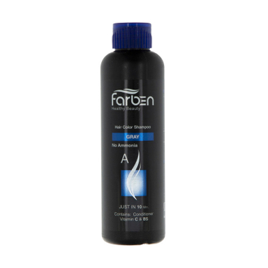 شامپو رنگ مو آقایان فاربن (Farben) رنگ خاکستری تیره حجم 300 میلی‌ لیتر