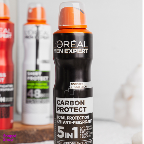 اسپری ضد تعریق مردانه لورآل (Loreal) مدل Carbon protect حجم 150 میلی لیتر