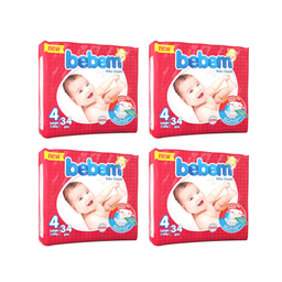 پوشک کودک ببم (Bebem) مدل چسبی سایز 4 بسته 34 عددی