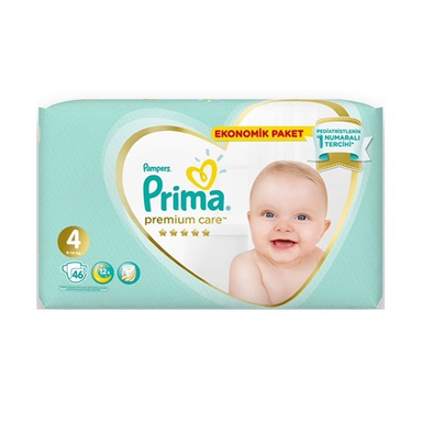پوشک بچه پریما مدل Premium Care سایز 4 بسته 46 عددی