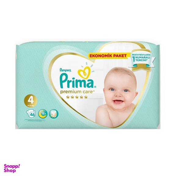 پوشک بچه پریما مدل Premium Care سایز 4 بسته 46 عددی