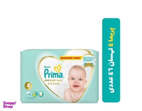 پوشک بچه پریما مدل Premium Care سایز 4 بسته 46 عددی