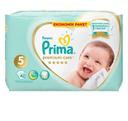 پوشک بچه پریما مدل Premium Care سایز 5 بسته 42 عددی
