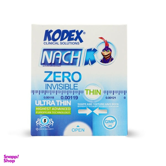 کاندوم ناچ کدکس (Nach Kodex) مدل Zero Invisible بسته 3 عددی
