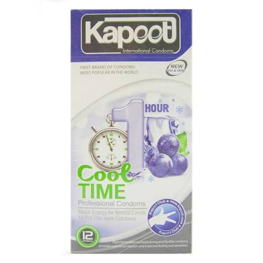 کاندوم تاخیری یک ساعته کاپوت (Kapoot) مدل Cool Time بسته 12 عددی