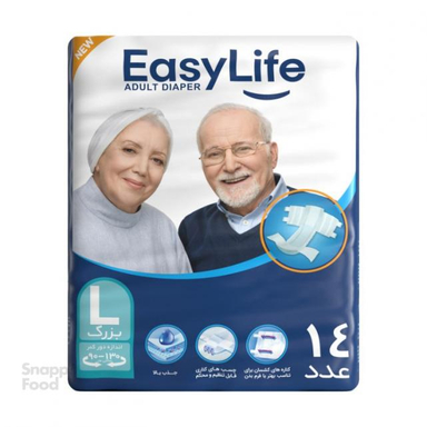 پوشک بزرگسال ایزی لایف (Easy life) سایز L بسته 14 عددی