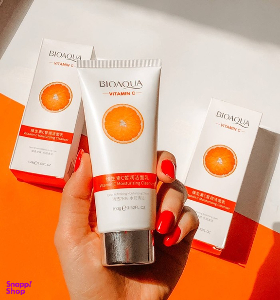 فوم شستشو صورت بایوآکوا مدل ویتامین C وزن 100 گرم