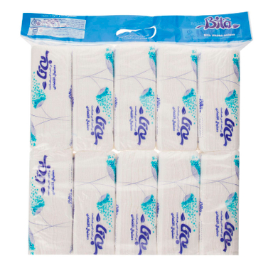 دستمال کاغذی 100 برگ بی تا مدل White بسته 10 عددی