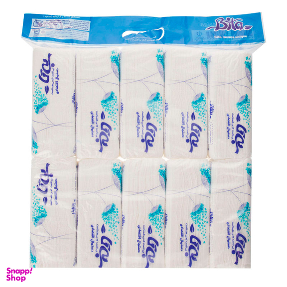 دستمال کاغذی 100 برگ بی تا مدل White بسته 10 عددی