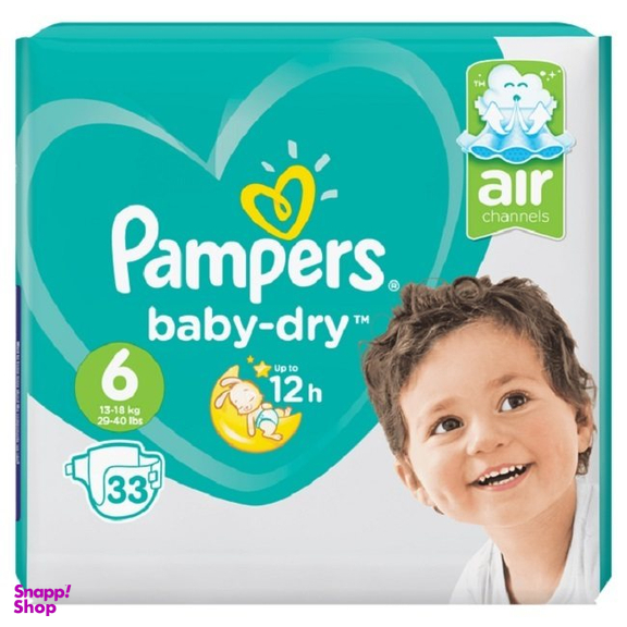 پوشک بچه پمپرز (Pampers) سری Baby Dry سایز 6 بسته 33 عددی