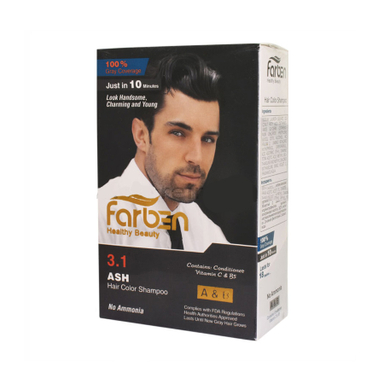 شامپو رنگ مردانه فاربن (Farben) رنگ خاکستری حجم 50 میلی لیتر