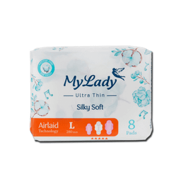 نوار بهداشتی مای لیدی مدل ایرلید ابریشمی سایز بزرگ بسته 8 عددی
