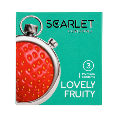 کاندوم اسکارلت (Scarlet) مدل Lovely Fruity بسته 3 عددی