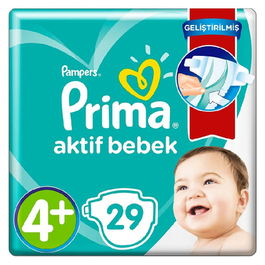 پوشک کودک پریما پمپرز (Prima Pampers) سایز +4 بسته 29 عددی