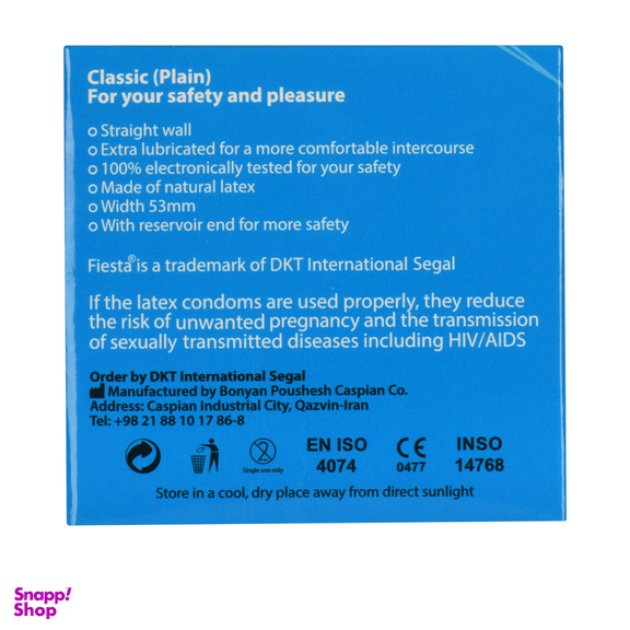 کاندوم فیستا مدل Classic بسته 3 عددی