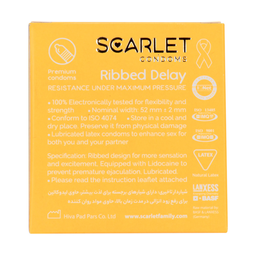 کاندوم اسکارلت (Scarlet) مدل Ribbed Delay بسته 3 عددی
