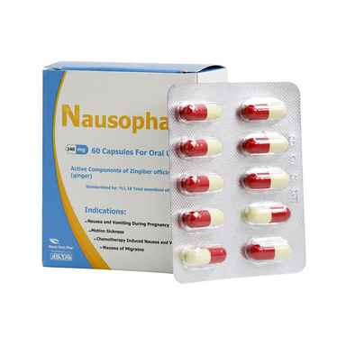 کپسول ضد تهوع نازوفار 240 میلی گرم (Nausophar 240 mg) نوتک فار بسته 60 عددی