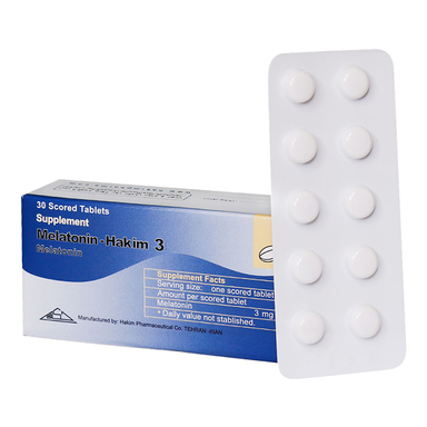 قرص ملاتونین حکیم (Melatonin Hakim) داروسازی حکیم بسته 30 عددی