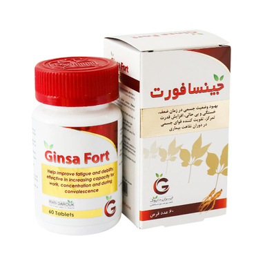 قرص جینسا فورت (Ginsa Fort) ایران داروک بسته 60 عددی