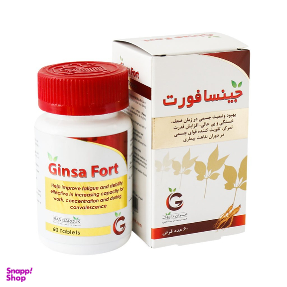 قرص جینسا فورت (Ginsa Fort) ایران داروک بسته 60 عددی
