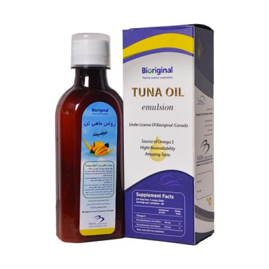 شربت روغن ماهی تن امولسیونه بایوریجینال (Bioriginal) طعم انبه حجم 180 میلی لیتر