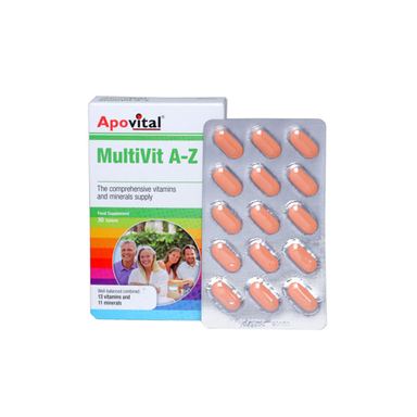 قرص مولتی ویت A تا Z آپوویتال (MultiVit A to Z) بسته 30 عددی