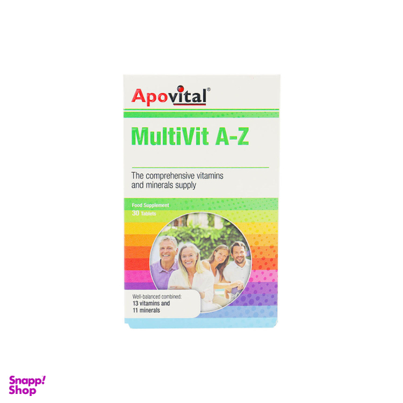 قرص مولتی ویت A تا Z آپوویتال (MultiVit A to Z) بسته 30 عددی