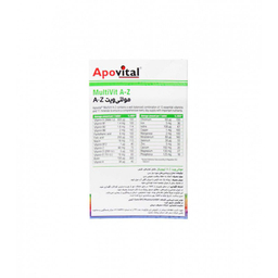 قرص مولتی ویت A تا Z آپوویتال (MultiVit A to Z) بسته 30 عددی