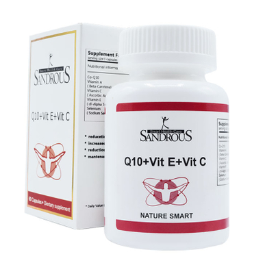 کپسول کیوتن و ویتامین ای و ویتامین سی (Q10 and Vit E and Vit C) سندروس بسته 60 عدد