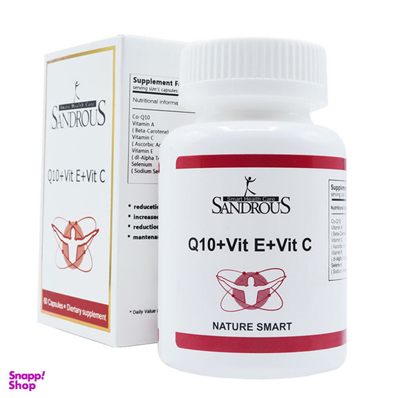 کپسول کیوتن و ویتامین ای و ویتامین سی (Q10 and Vit E and Vit C) سندروس بسته 60 عدد