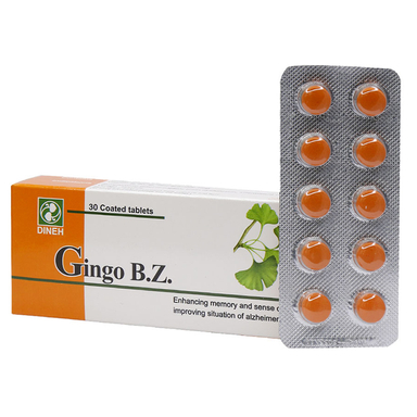 قرص جینگو بی زد (Gingo B Z) مجتمع صنایع دینه ایران بسته 30 عدد