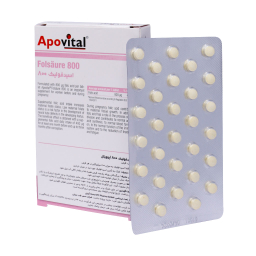 قرص اسید فولیک 800 میکروگرم اپوویتال بسته 30 عددی