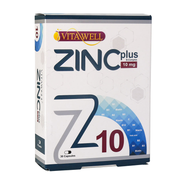 کپسول زینک پلاس 10 میلی گرمی (Zinc Plus 10 mg) ویتاول بسته 30 عددی