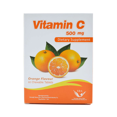 ویتامین سی جویدنی 500 میلی گرم (Vitamin C 500 Chewable) سیمرغ دارو عطار بسته 60 عددی