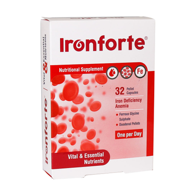 کپسول آیرون فورت (Ironforte) فارمد سلامت سینا بسته 32 عددی