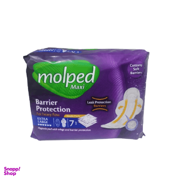نوار بهداشتی مولپد (Molped) مدل سوپر نایت سایز خیلی بزرگ بسته 7 عددی