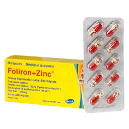کپسول آهن فولایرون و زینک (Foliron and Zinc) رازک بسته 30 عددی