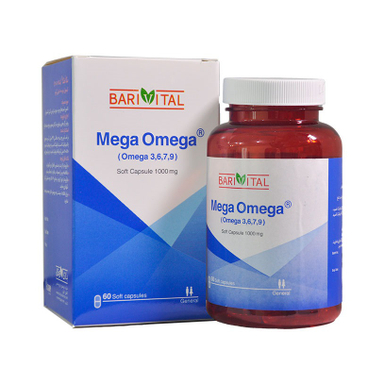 سافت ژل مگا امگا 9 7 6 3 (Mega Omega) باریویتال بسته 60 عددی