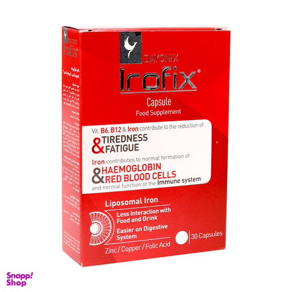 کپسول آهن آیروفیکس (Irofix Capsule) دایونیکس فارما بسته 30 عددی