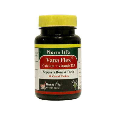 قرص کلسیم و ویتامین د3 وانا فلکس (Vana Flex Calcium Plus Vitamin D3) نورم لایف بسته 60 عددی