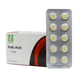 قرص فولیک اسید 1 میلی گرم (Folic Acid 1 mg) دینه بسته 100 عددی